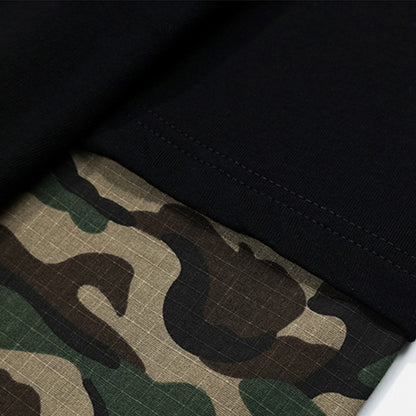 INFLATION Patchwork Camo Sleeve Layered Tees