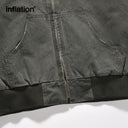 INFLATION Washed Distressed Hooded Cotton Jacket