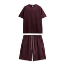 INFLATION Suede Fabric Embossed T-shirts and Shorts Set - INFLATION