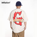 INFLATION Distressed Washed Graphic Cotton tees