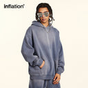 INFLATION Vintage Distressed Spray-dyed Fleece Hoodies