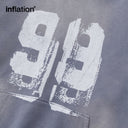 INFLATION Graffiti Print Washed Fleece hoodie