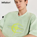 INFLATION Suede Embossed Rubber Printing T shirt - INFLATION