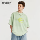 INFLATION Suede Embossed Rubber Printing T shirt - INFLATION