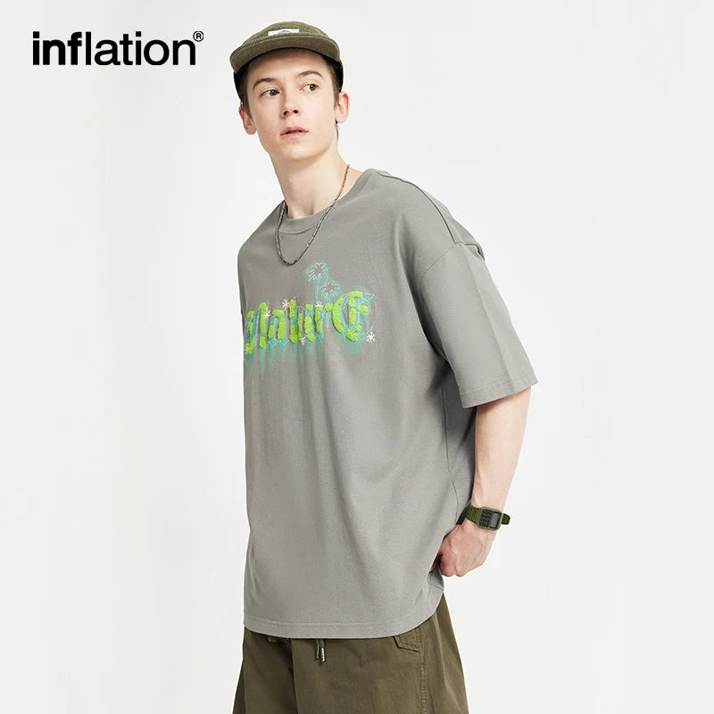 INFLATION Coconut Tree Graphic Towel Embroidered Tshirt