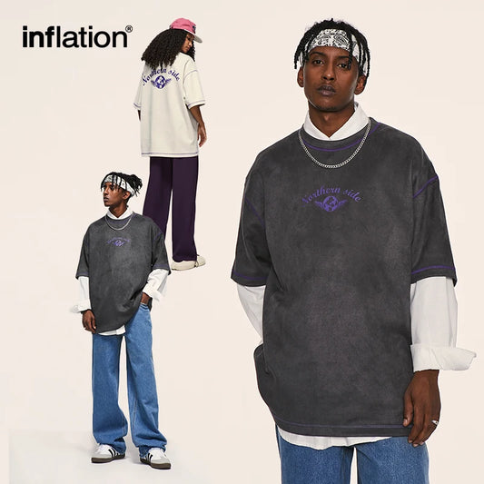 INFLATION Faux Suede Oversized Tshirt Unisex