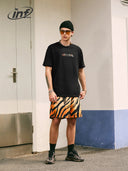 INFLATION Flame Printed Basketball Shorts