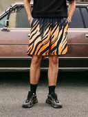 INFLATION Flame Printed Basketball Shorts