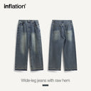 INFLATION Fringed Washed Flared Jeans - INFLATION