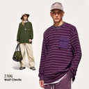 INFLATION Striped Waffle Oversize Long Sleeve Tee - INFLATION