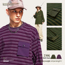 INFLATION Striped Waffle Oversize Long Sleeve Tee - INFLATION