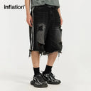 INFLATION Distressed  Ripped Denim Shorts