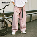 INFLATION  100% Cotton Straight Leg Pants with Belt