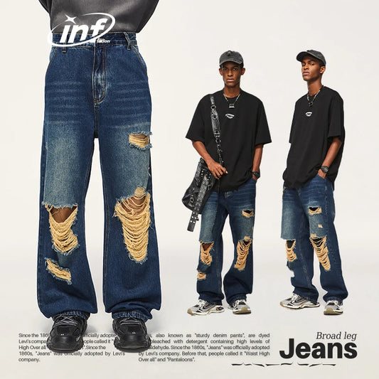 INFLATION Retro Acid Washed Ripped Baggy  Jeans