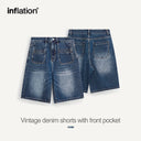 INFLATION Retro Denim Shorts With Pockets