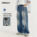 INFLATION Retro Ripped Wide Leg Jeans