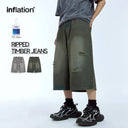 INFLATION Ripped Carpenter Short Jeans Shorts