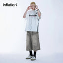 INFLATION Ripped Carpenter Short Jeans Shorts