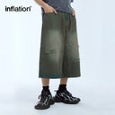 INFLATION Ripped Carpenter Short Jeans Shorts