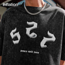 INFLATION Men Black Graphic Oversized Tees - INFLATION