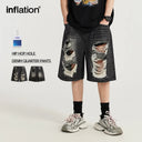 INFLATION Streetwear Ripped Hip Hop Jeans Shorts - INFLATION