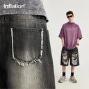 INFLATION Streetwear Ripped Hip Hop Jeans Shorts - INFLATION