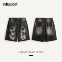 INFLATION Streetwear Ripped Hip Hop Jeans Shorts - INFLATION