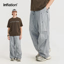 INFLATION Streetwear Washed Splashed Parachute Pants - INFLATION