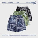 INFLATION Summer Beach Style Paisley Seersucker Shorts