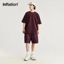 INFLATION Suede Fabric Embossed T-shirts and Shorts Set - INFLATION