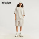 INFLATION Suede Fabric Embossed T-shirts and Shorts Set - INFLATION