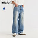 INFLATION Street Style Washed Straight Leg Jeans - INFLATION