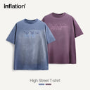 INFLATION Washed Tie Dyed Mock Neck Oversized Tees - INFLATION