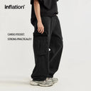 INFLATION Trendy Washed Wide Leg Cargo Jeans - INFLATION