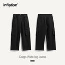 INFLATION Trendy Washed Wide Leg Cargo Jeans - INFLATION