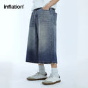 INFLATION Ripped Wide Leg Short Jeans