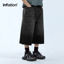 INFLATION Ripped Wide Leg Short Jeans