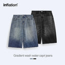 INFLATION Ripped Wide Leg Short Jeans