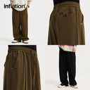 INFLATION High Waist Double Pleat Straight Leg Suit Pants - INFLATION