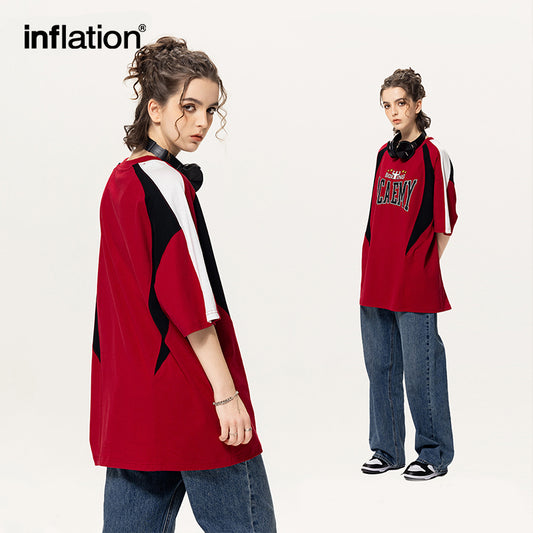 INFLATION Heavy 260G spliced cotton T-shirt