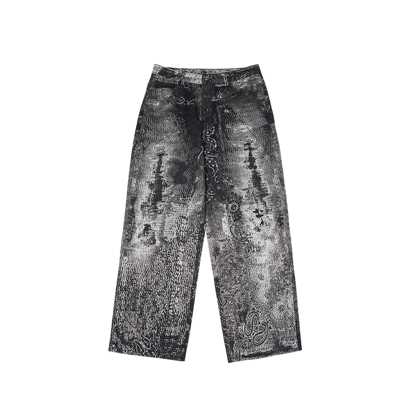 INFLATION PUNK Digital Print Denim Pants