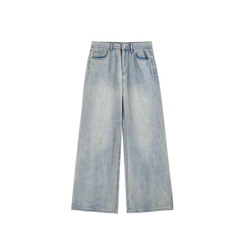 INFLATION Washed Straight-leg Baggy Jeans