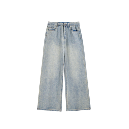 INFLATION Washed Straight-leg Baggy Jeans