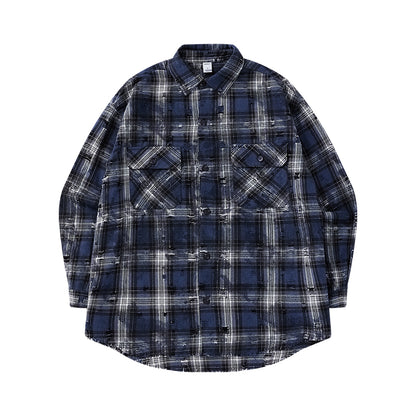 INFLATION Ripped Streetwear Oversized Shirts