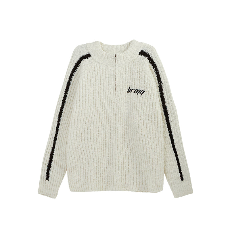 INFLATION Retro Quater Zip Up Knitted Sweaters