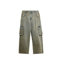 INFLATION Street Style Acid Washed Cargo Jeans - INFLATION