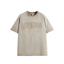 INFLATION Distressed Washed Textured Printed T-shirt - INFLATION