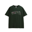 INFLATION Heavyweight Floral Embroidered T-shirt Men Streetwear - INFLATION