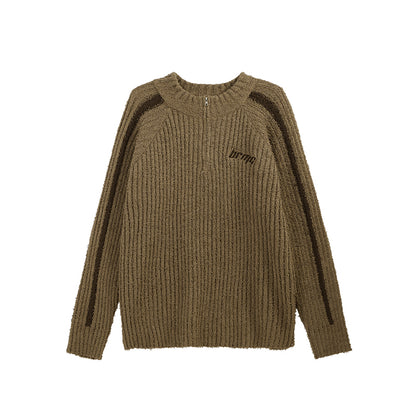 INFLATION Retro Quater Zip Up Knitted Sweaters