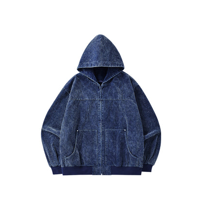 INFLATION Washed Hooded Corduroy Jacket